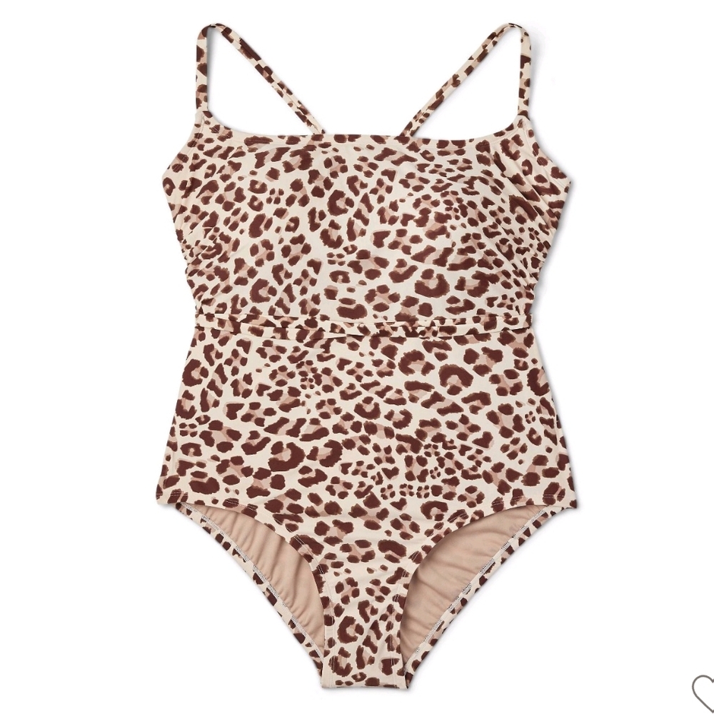 Womens Leopard Print Medium Coverage Wrap Belt One Piece Swimsuit